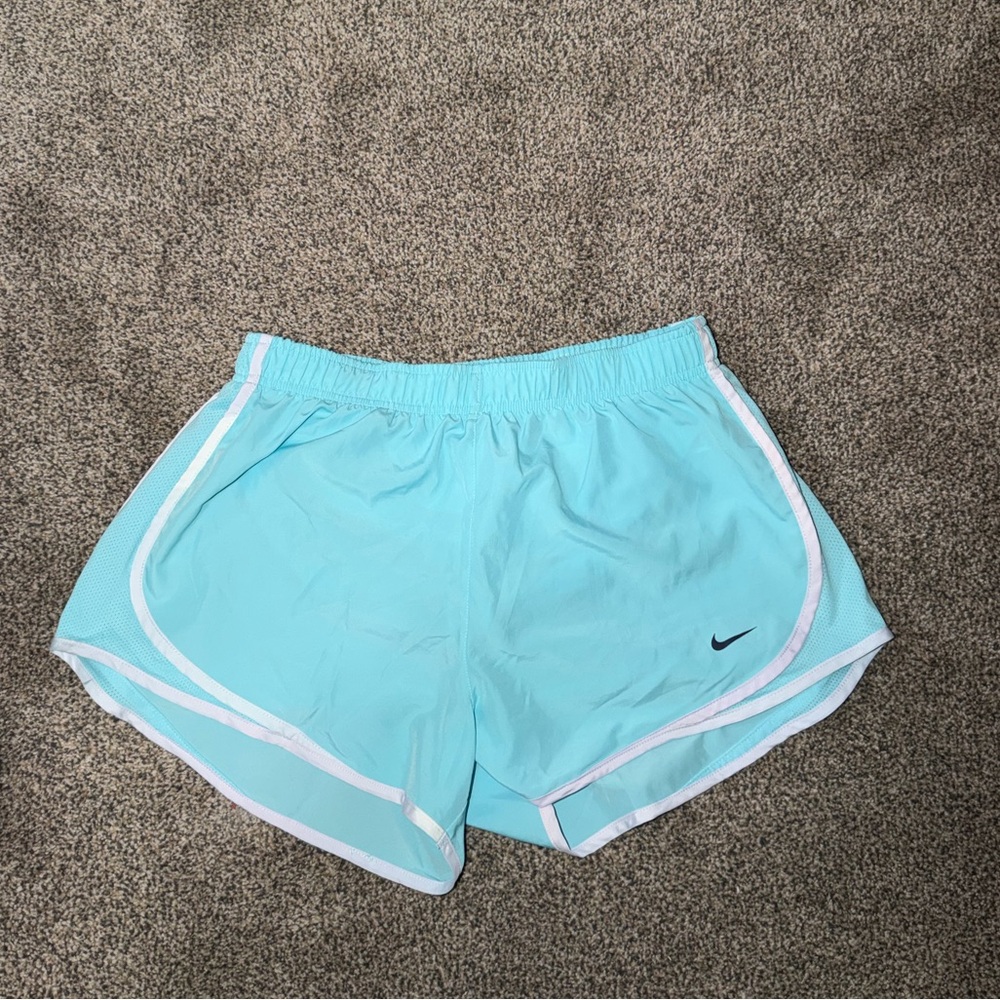 Nike Women’s Light Blue Running Shorts with White Trim